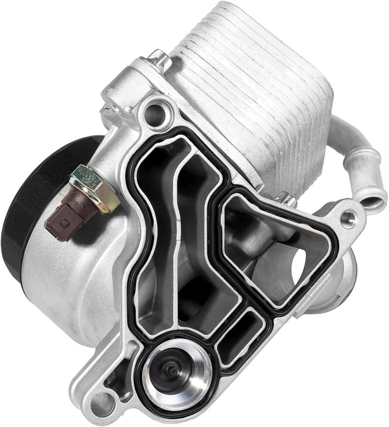 liriuda Oil Filter Housing Assembly with Engine Oil Cooler 11428642289 Replacement for BMW 328i 2011-2015, 528i xDrive 2010-2011, BMW X1 2013-2015, X3 2009-2015 2.0L 2.5L 3.0L w/Oil Filter Housing Cap Gasket - Image 2